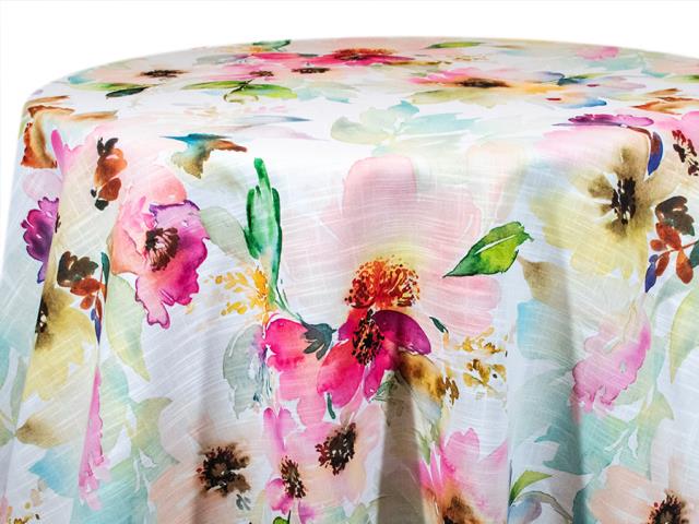 Rental store for KATIES WATERCOLOR MULTI ON WHITE LINENS in Cornelius NC