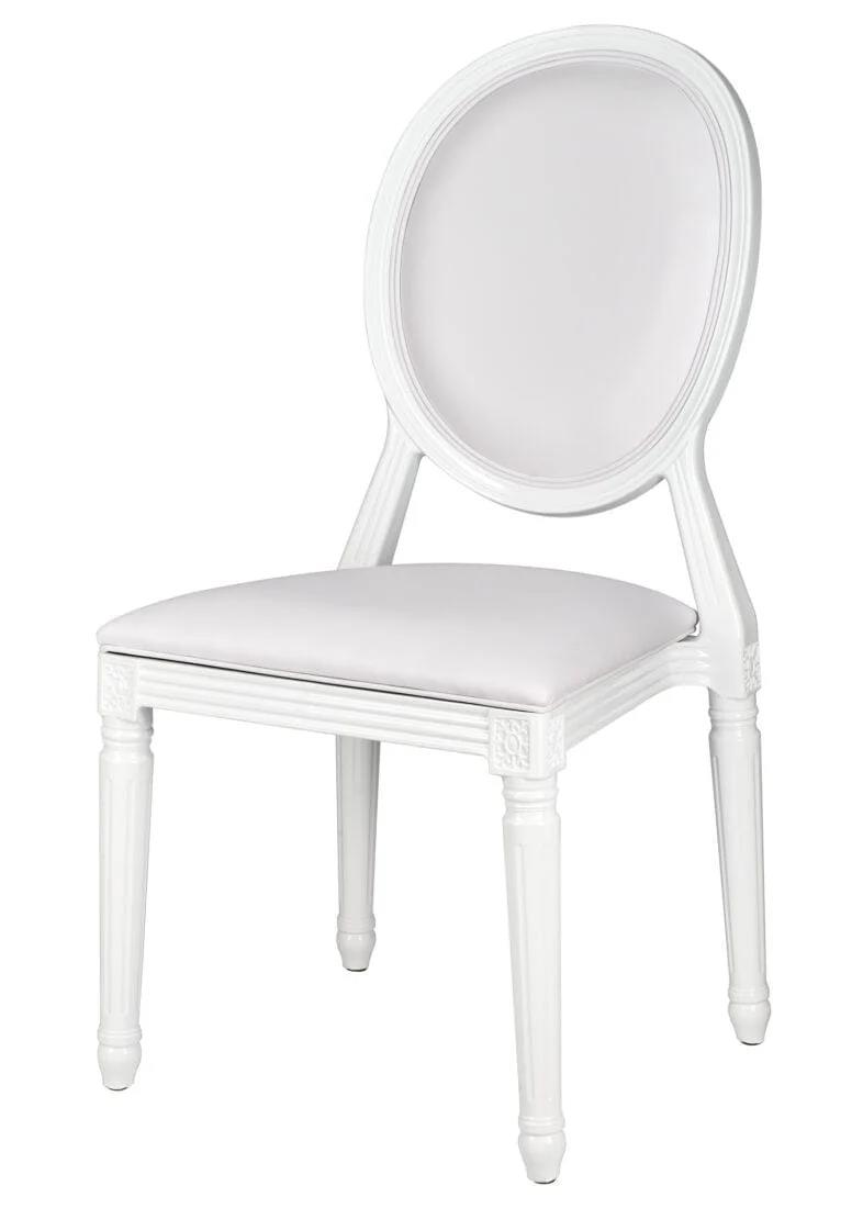 Rental store for LOUIS POP CHAIR WHITE VINYL SEAT BACK in Cornelius NC